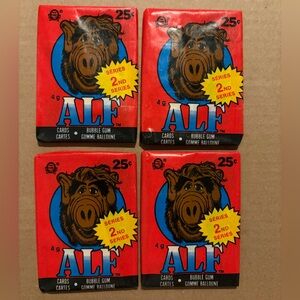 4 PACKS ALF 1987 O-Pee-Chee OPC Sealed Trading Card Wax Pack